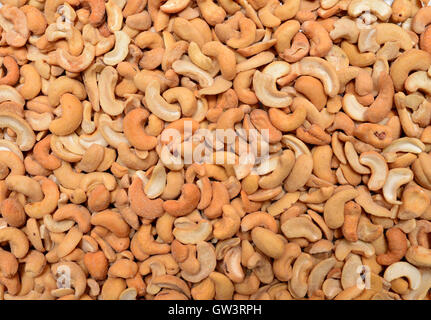 Roasted cashews nuts food texture pattern as background Stock Photo