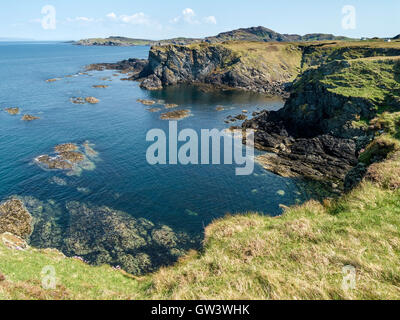 Coastal view from Dun Uragaig hill fort Isle of Colonsay, Scotland, UK. Stock Photo