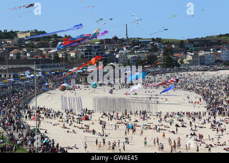 Sydney, Australia. 11 September 2016. Australia’s largest kite flying festival was held at Sydney’s iconic Bondi Beach. Credit:  Richard Milnes/Alamy Live News Stock Photo