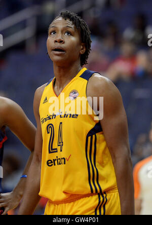 Washington, DC, USA. 11th Sep, 2016. 20160911 - Indiana Fever forward TAMIKA CATCHINGS (24) is seen during the second half against the Washington Mystics at the Verizon Center in Washington. © Chuck Myers/ZUMA Wire/Alamy Live News Stock Photo