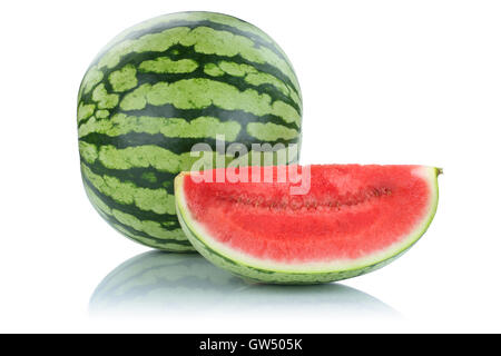 Watermelon fresh fruits fruit summer isolated on a white background Stock Photo