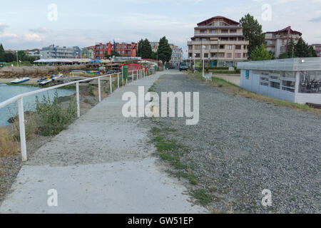 Nessebar, Bulgaria - JUNE 19, 2016: evening view of the coastline near the New Nessebar hotels. Stock Photo