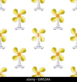 Fan with Orange Blades Seamless Pattern Stock Vector