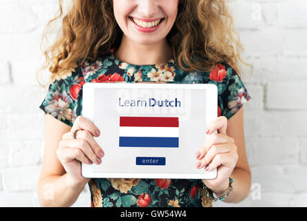 Learn Dutch Language Online Education Concept Stock Photo