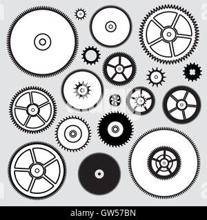 vector collection of clock gears Stock Vector