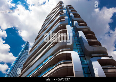 Modern residential high-rise (new developments - Lexicon and Canaletto in Old Street, London, UK) Stock Photo