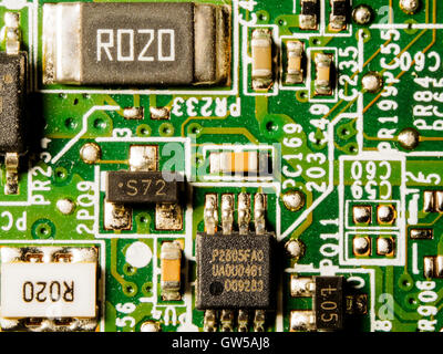 Detail of a notepad mother board Stock Photo