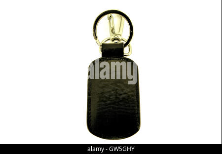 Leather key chain isolated on white background Stock Photo