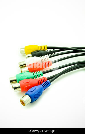 AV cable isolated on white background. Stock Photo