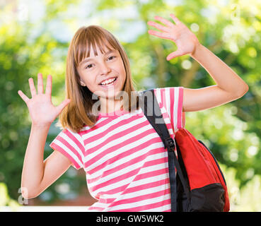 Girl back to school Stock Photo