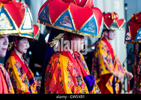 Ryukyu dance. Okinawa traditional dance. Stock Photo