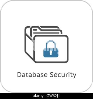 Database Security Icon. Flat Design. Stock Vector