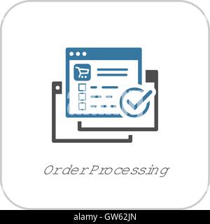 Order Processing Icon. Flat Design. Stock Vector