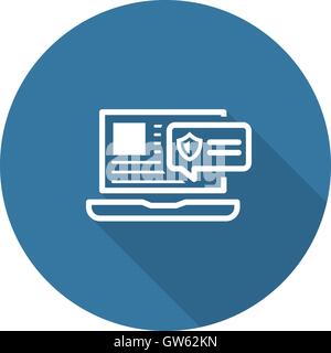 Security Alert Icon. Flat Design. Stock Vector