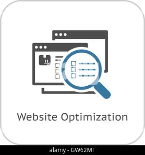Website Optimization Icon. Flat Design. Stock Vector