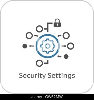 Security Settings Icon. Flat Design. Stock Vector