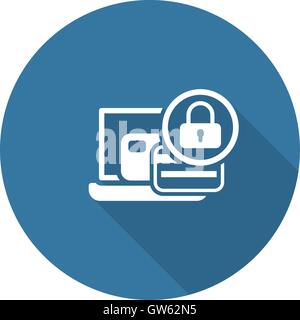 Secure Payment Icon. Flat Design. Stock Vector