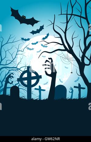 Halloween Party Poster. Holiday Card. Stock Vector