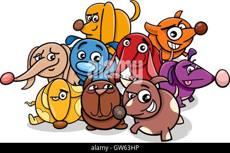 funny cartoon dog characters Stock Vector