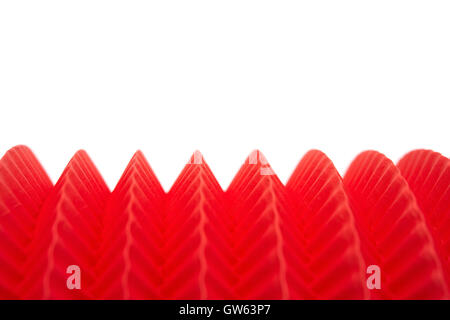 side of a foldable red lantern on white with copy space Stock Photo