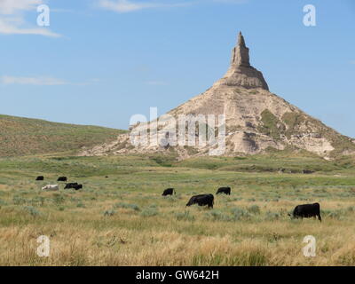 Chimney Rock National Historic Site in Nebraska Stock Photo