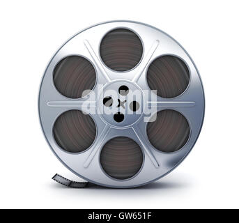 3D clapperboard, film reel - movies concept Stock Photo - Alamy