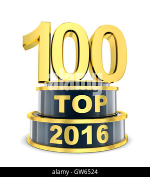 Top 100 of the year 2016 (done in 3d rendering) Stock Photo