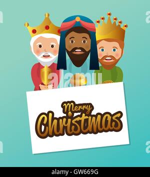 three wise kings manger design design Stock Vector