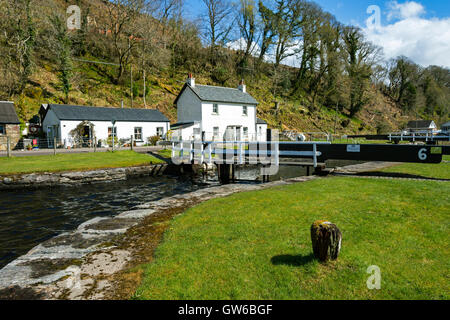 Lock 7 at the Cairnbaan Locks on the Crinan Canal, Argyll and Bute ...