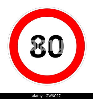 80 km/h speed limit sign, Europe Stock Photo: 24435475 - Alamy