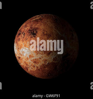 Solar system planet Venus on black background 3d rendering. Elements of this image furnished by NASA Stock Photo