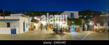Paros, Greece 02 August 2016. People enjoying their summer vacations at Lefkes village in Paros island in Greece. Stock Photo