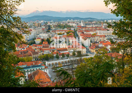 Ljubljana, capital of Slovenia, view from above Stock Photo