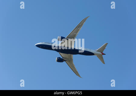 British Airways Boeing 787-8 Dreamliner aircraft taking off from Heathrow Airport, Greater London, England, United Kingdom Stock Photo