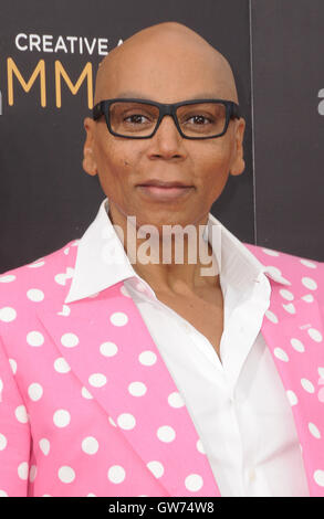 Los Angeles, CA, USA. 11th Sep, 2016. 11 September 2016 - Los Angeles, California. RuPaul. 2016 Creative Arts Emmy Awards - Day 2 held at Microsoft Theater. Photo Credit: Birdie Thompson/AdMedia Credit:  Birdie Thompson/AdMedia/ZUMA Wire/Alamy Live News Stock Photo