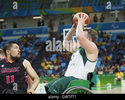 Rio de Janeiro, Brazil. 12th September, 2016. Rio 2016 Men's wheelchair basketball, pool match between Australia and Japan Credit:  PhotoAbility/Alamy Live News Stock Photo