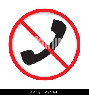 no, cell, phone, sign, icon, white, call, mobile, illustration, red, stop, caution, symbol, vector, forbidden, communication Stock Vector
