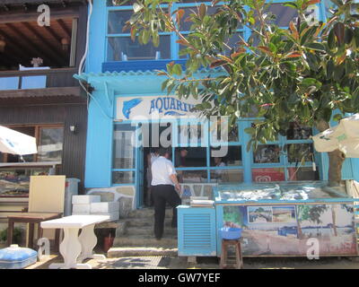 Yalıkavak is a town near Bodrum in Muğla province, Turkey, Roman submerged Archaeological Site Stock Photo