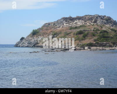 Yalıkavak is a town near Bodrum in Muğla province, Turkey, Roman submerged Archaeological Site Stock Photo