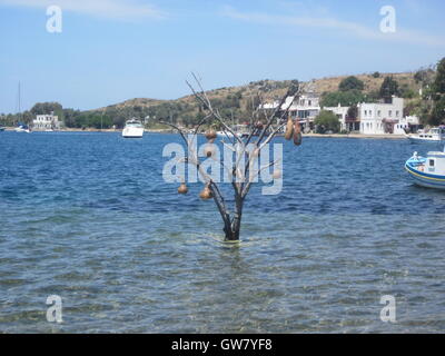 Yalıkavak is a town near Bodrum in Muğla province, Turkey, Roman submerged Archaeological Site Stock Photo