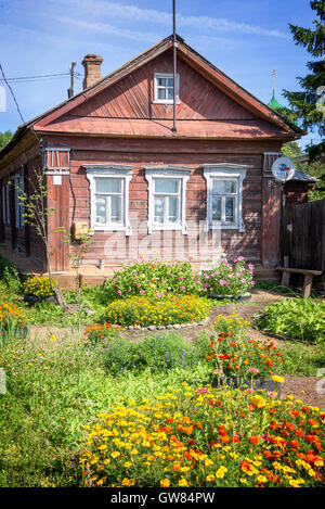 Traditional wooden house in Rostov, Golden ring,  Russia Stock Photo