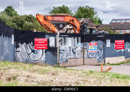 Edmund's Hospital site Northampton being demolished and the land rebuilt on, frontage of the old hospital has to remain. Stock Photo