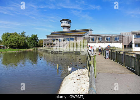 The Sloane Severn Trent observatory tower at the Wildfowl and Wetlands Trust Slimbridge Wetland Centre, Slimbridge, Gloustershire Stock Photo