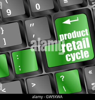 product retail cycle on computer keyboard key button Stock Photo