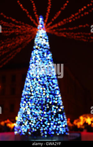 Christmas Tree Lights Bokeh Blurred Out of Focus Background Stock Photo ...