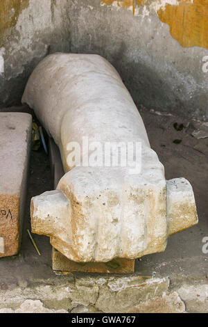 Egypt, Cairo, Heliopolis, open air museum, obelisk parc. Colossal arm. Stock Photo