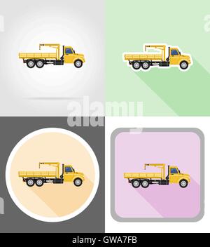 truck with crane for lifting goods vector illustration isolated on background Stock Vector