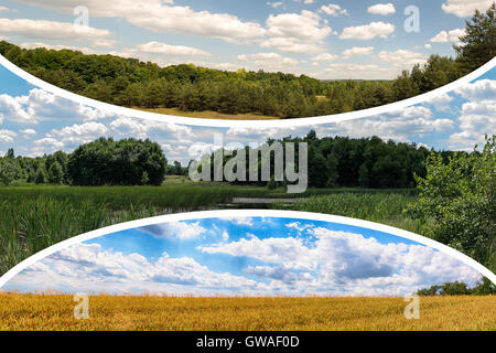 Collage of landscapes images - nature background (my photos) (Poland) Stock Photo