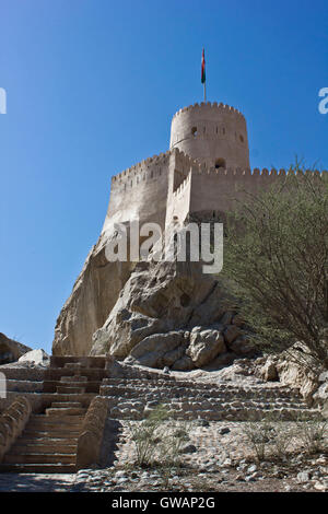 Nakhal Fort is a large fortification in the Al Batinah Region of Oman. It is named after the Wilayah of Nakhal. The fort houses Stock Photo