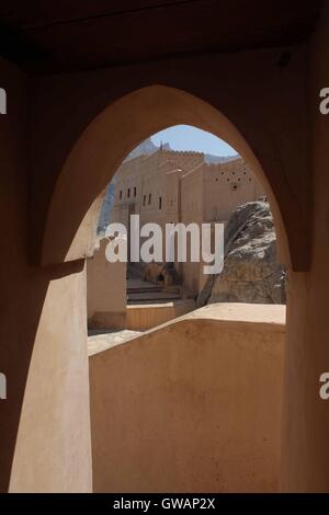 Nakhal Fort is a large fortification in the Al Batinah Region of Oman. It is named after the Wilayah of Nakhal. Stock Photo